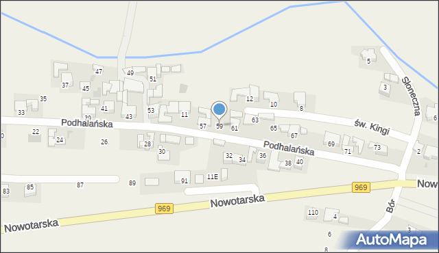 Harklowa, Podhalańska, 59, mapa Harklowa
