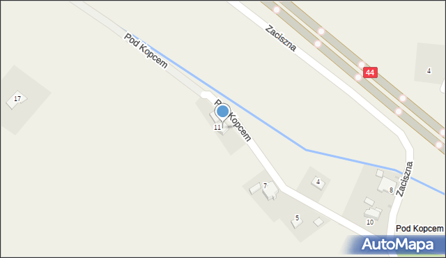 Harmęże, Pod Kopcem, 9, mapa Harmęże