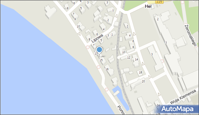 Hel, Portowa, 14, mapa Hel