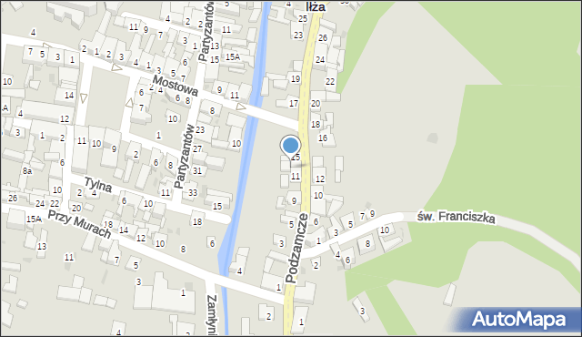 Iłża, Podzamcze, 13, mapa Iłża