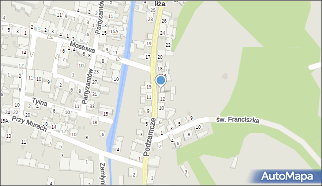 Iłża, Podzamcze, 14, mapa Iłża