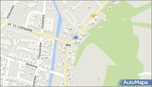 Iłża, Podzamcze, 30, mapa Iłża