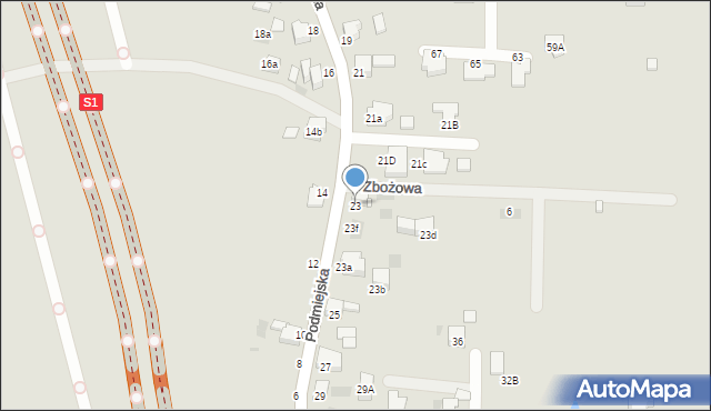 Imielin, Podmiejska, 23, mapa Imielin