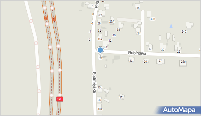 Imielin, Podmiejska, 33, mapa Imielin