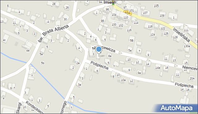 Imielin, Pośpiecha Pawła, ks., 1, mapa Imielin