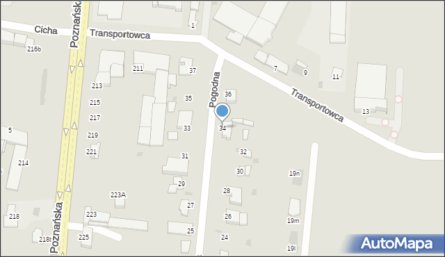 Inowrocław, Pogodna, 34, mapa Inowrocławia