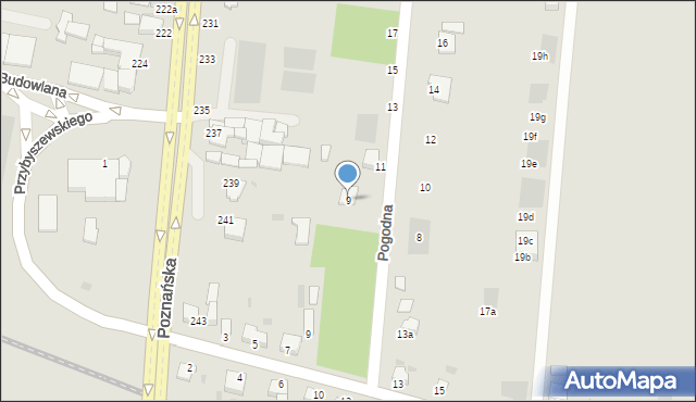 Inowrocław, Pogodna, 9, mapa Inowrocławia