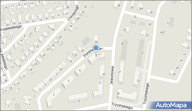 Inowrocław, Ponińskiego Edwarda, 8, mapa Inowrocławia