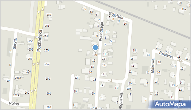 Inowrocław, Posadzego Franciszka, 10, mapa Inowrocławia