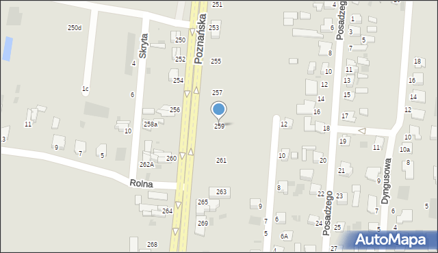 Inowrocław, Poznańska, 259, mapa Inowrocławia