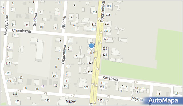 Inowrocław, Poznańska, 322, mapa Inowrocławia