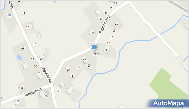 Inwałd, Poprzeczna, 21, mapa Inwałd