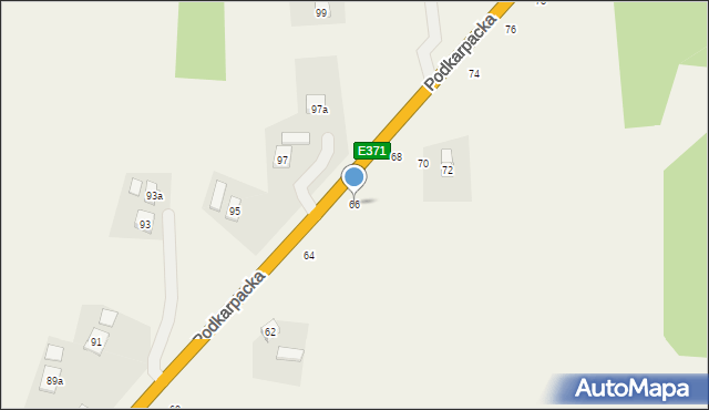 Iskrzynia, Podkarpacka, 66, mapa Iskrzynia