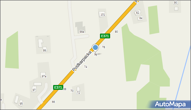 Iskrzynia, Podkarpacka, 76, mapa Iskrzynia