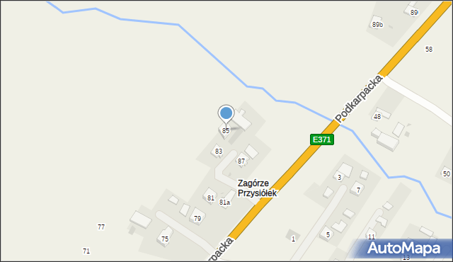 Iskrzynia, Podkarpacka, 85, mapa Iskrzynia