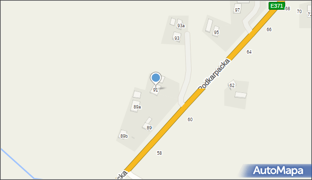 Iskrzynia, Podkarpacka, 91, mapa Iskrzynia