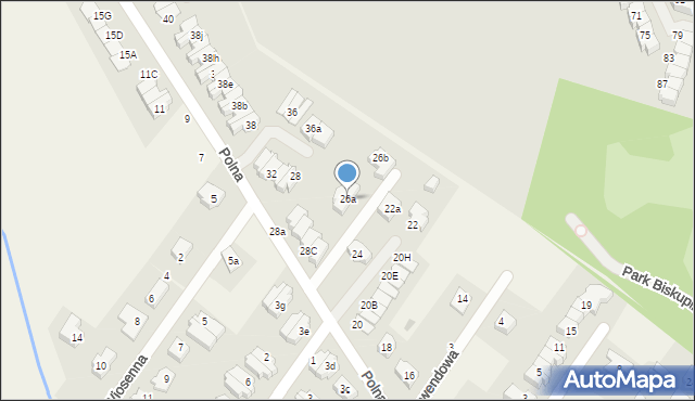 Iwiny, Polna, 26a, mapa Iwiny