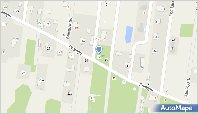 Izabela, Postępu, 12, mapa Izabela
