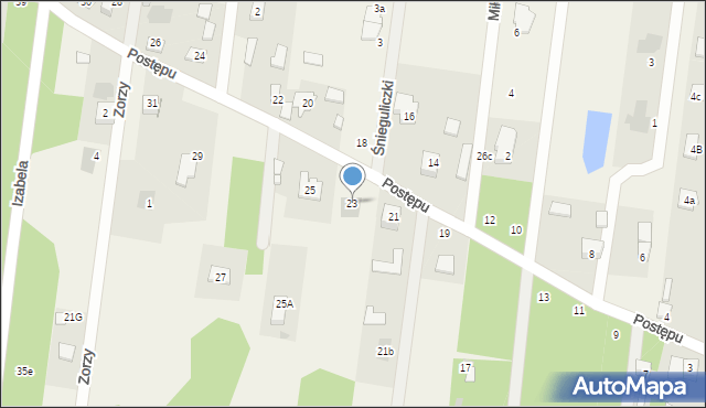 Izabela, Postępu, 23, mapa Izabela