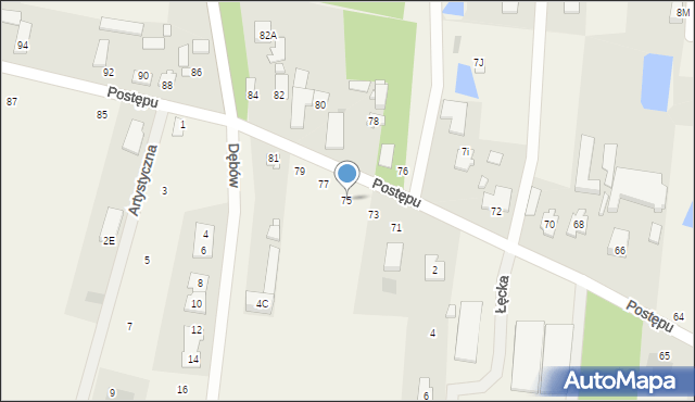 Izabela, Postępu, 75, mapa Izabela