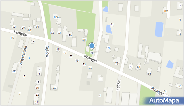 Izabela, Postępu, 76, mapa Izabela