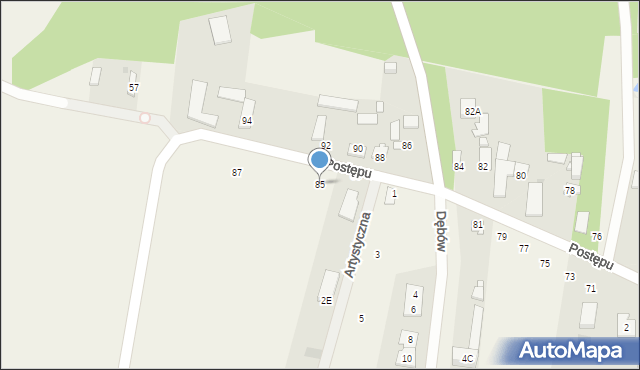 Izabela, Postępu, 85, mapa Izabela