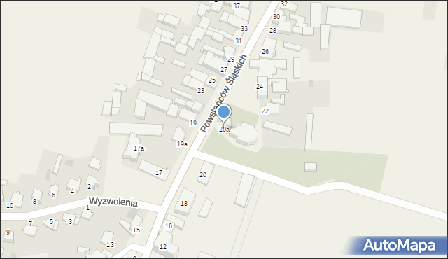 Izbicko, Powstańców Śląskich, 20a, mapa Izbicko