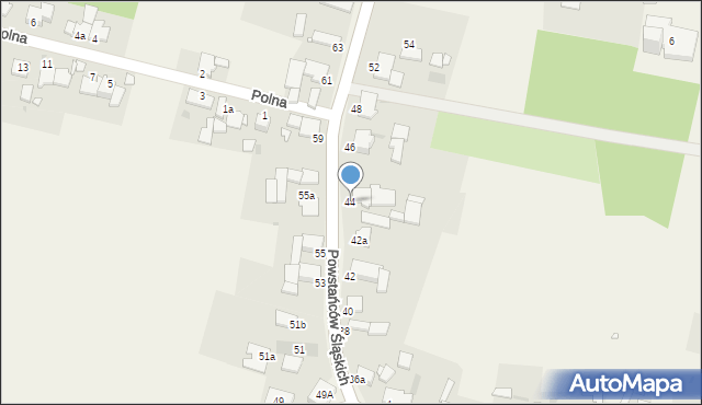 Izbicko, Powstańców Śląskich, 44, mapa Izbicko