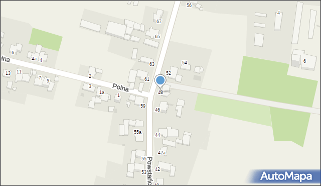 Izbicko, Powstańców Śląskich, 48, mapa Izbicko