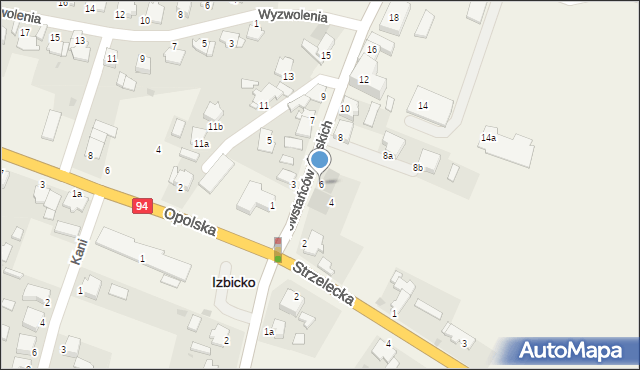 Izbicko, Powstańców Śląskich, 6, mapa Izbicko