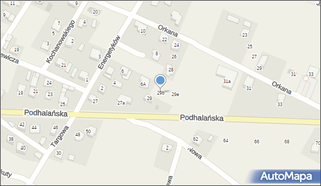 Jabłonka, Podhalańska, 29b, mapa Jabłonka