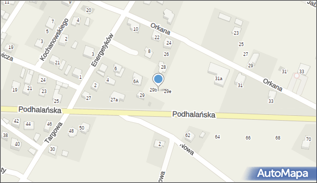 Jabłonka, Podhalańska, 29c, mapa Jabłonka