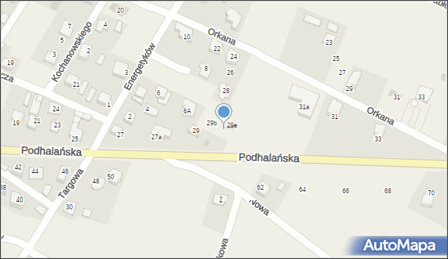 Jabłonka, Podhalańska, 29d, mapa Jabłonka