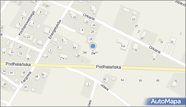 Jabłonka, Podhalańska, 29e, mapa Jabłonka