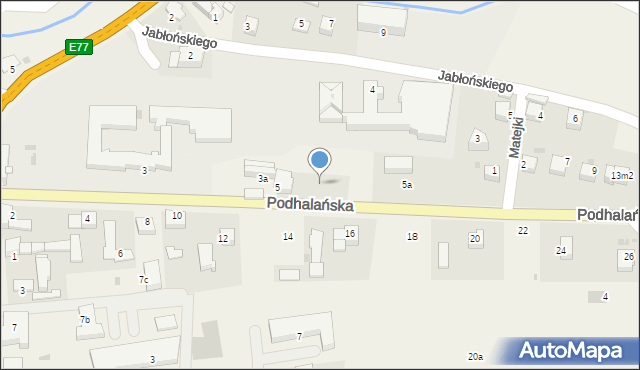 Jabłonka, Podhalańska, 5b, mapa Jabłonka