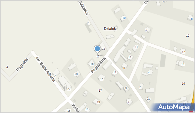 Jabłonka, Pogranicza, 16, mapa Jabłonka