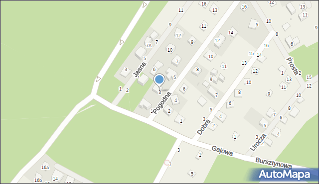 Jackowo, Pogodna, 3, mapa Jackowo