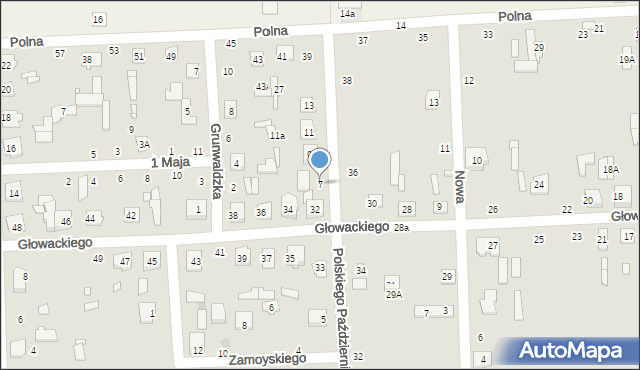 Jadów, Polskiego Października, 7, mapa Jadów