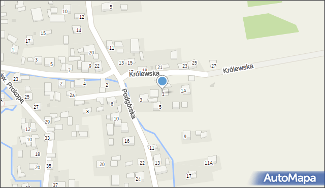 Jadowniki, Podgórska, 1, mapa Jadowniki