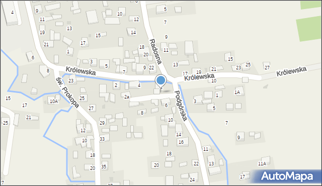 Jadowniki, Podgórska, 4A, mapa Jadowniki