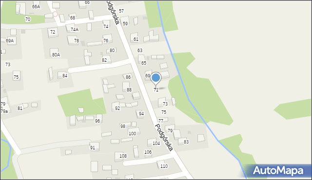 Jadowniki, Podgórska, 71, mapa Jadowniki