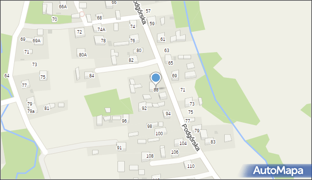 Jadowniki, Podgórska, 88, mapa Jadowniki
