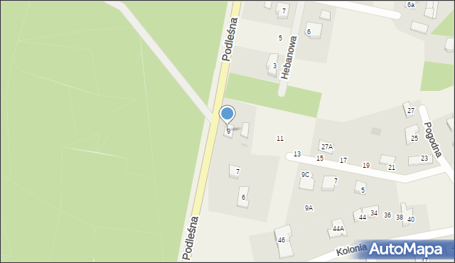 Jagatowo, Podleśna, 9, mapa Jagatowo