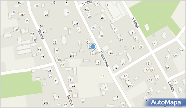 Jaktorów, Pomorska, 17, mapa Jaktorów