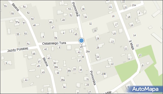 Jaktorów, Pomorska, 43, mapa Jaktorów