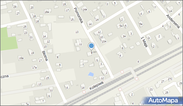 Jaktorów, Pomorska, 9, mapa Jaktorów