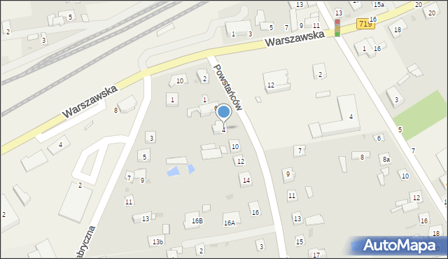 Jaktorów, Powstańców, 4, mapa Jaktorów