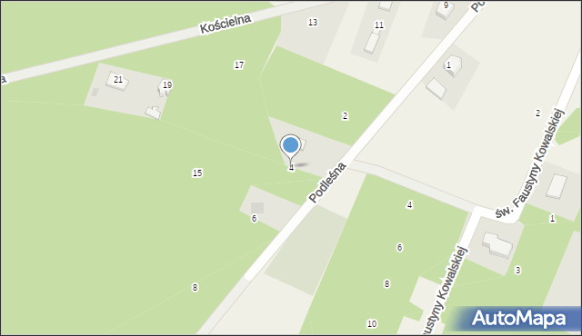 Jamielnik, Podleśna, 4, mapa Jamielnik