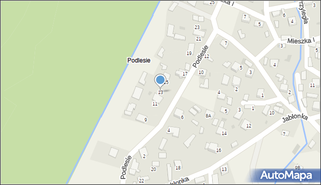 Jankowice, Podlesie, 13, mapa Jankowice