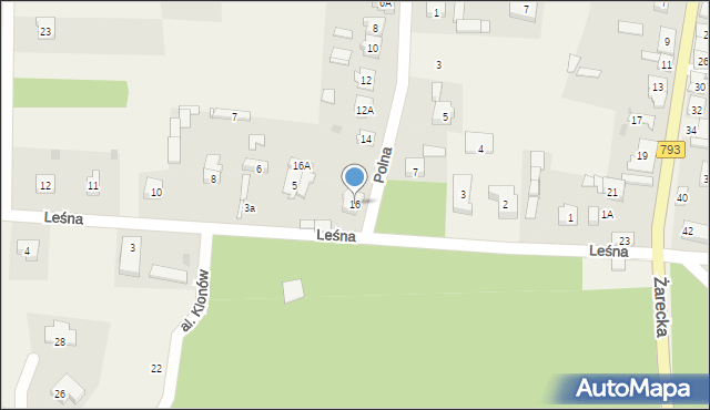 Janów, Polna, 16, mapa Janów